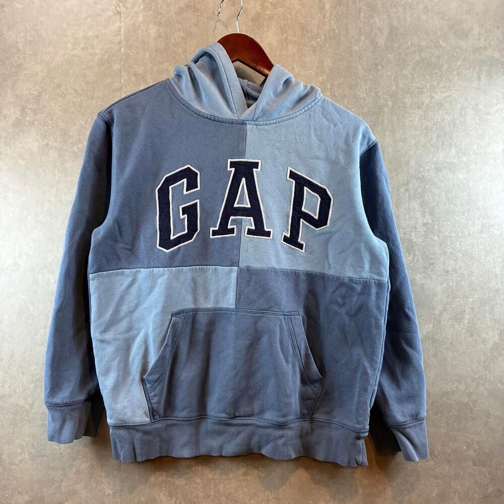 Gap Men's Blue and Grey Hoodie